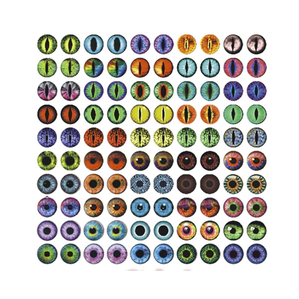 100pcs Round Pupil Glass Eyes 6mm 8mm 10mm 12mm Cats Eye Cabochon Charms Cabochon Pattern Crafts - Mixed Pupil 6mm - - Asia Sell