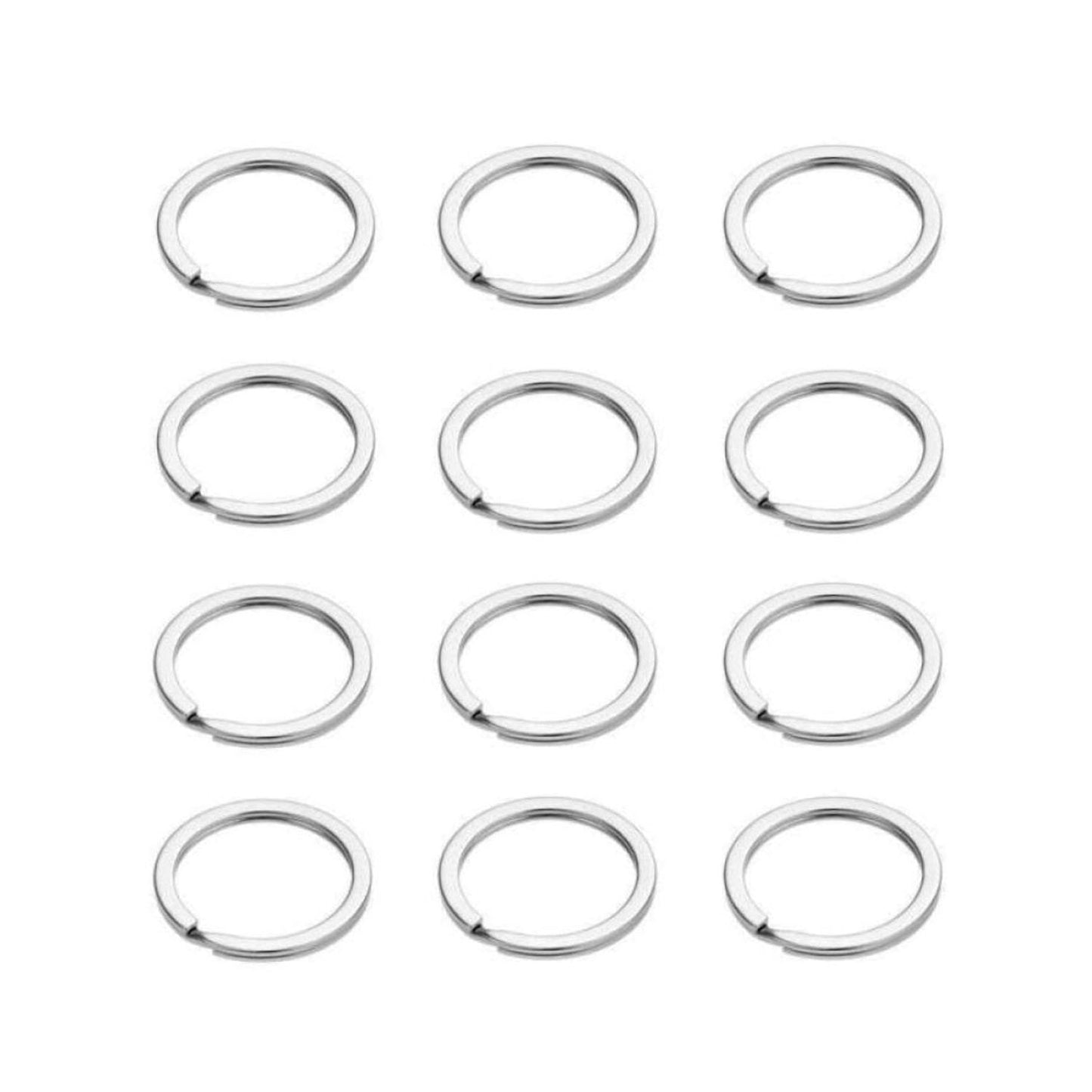 100pcs 25mm 30mm 32mm 35mm Flat Metal Key Ring Holder Split Rings Keyring