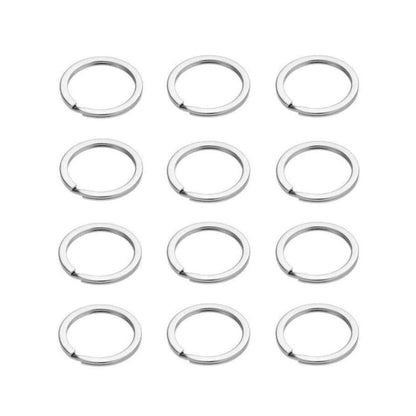 100pcs 25mm 30mm 32mm 35mm Flat Metal Key Ring Holder Split Rings Keyring