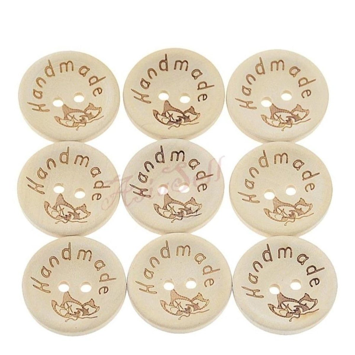 100x 25mm Leaf Design Round Wooden Buttons Handmade Clothes - Asia Sell