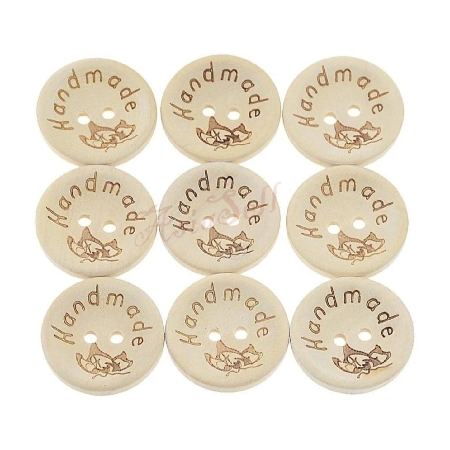 100x 25mm Leaf Design Round Wooden Buttons Handmade Clothes - - Asia Sell