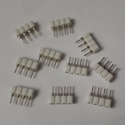 100x 4 Pin Female Needle RGB Connector White 5050 3528 LED Strip Light Header Cable Accessory - Asia Sell