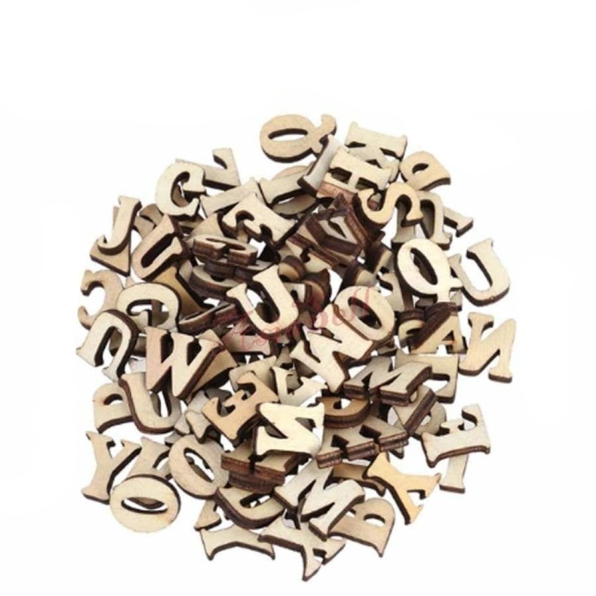 100x Letters 14mm Wooden DIY Craft Wood Alphabet Letters Lettering - - Asia Sell