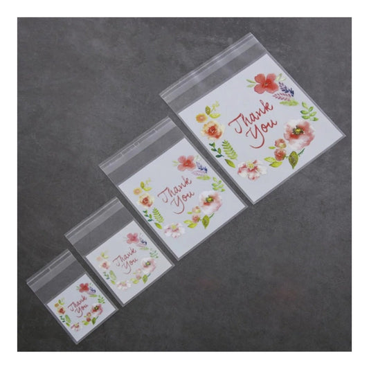 100x Plastic Cookie Candy Gift Bags Thank You Bags Wedding 5.5cm 7x7cm 10x10cm 14x14cm - 5.5x5.5cm - Asia Sell