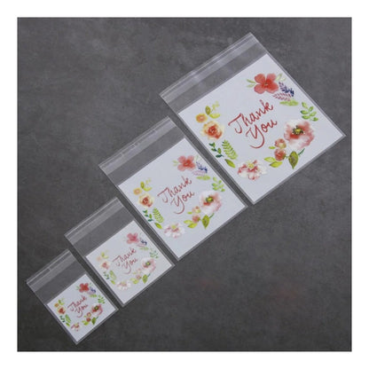 100x Plastic Cookie Candy Gift Bags Thank You Bags Wedding 5.5cm 7x7cm 10x10cm 14x14cm - 5.5x5.5cm - Asia Sell