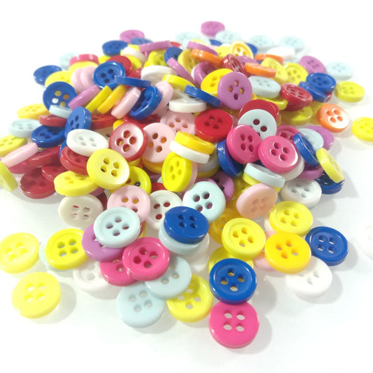 10/20/50/100/200/500pcs Mixed Coloured 9mm 4-Hole Buttons Sewing For Apparel Kids Clothes Scrapbooking - 10pcs - Asia Sell