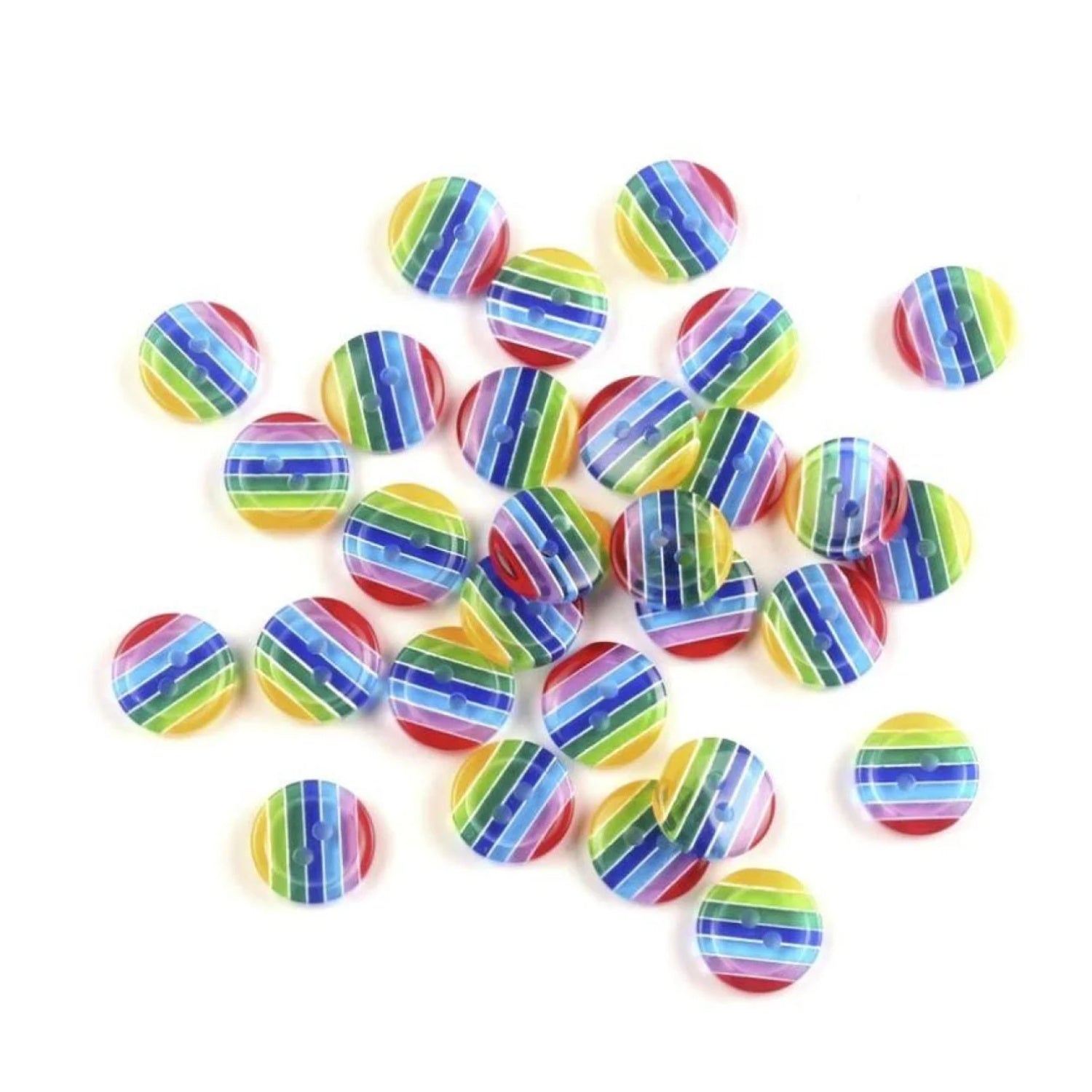 10/50pcs 12.5mm Mixed Resin Round Stripe Sewing Buttons For Cloth Needlework Flatback Scrapbooking Crafts - 10x Translucent - Asia Sell