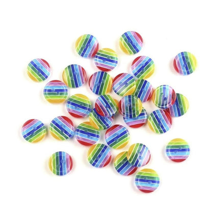 10/50pcs 12.5mm Mixed Resin Round Stripe Sewing Buttons For Cloth Needlework Flatback Scrapbooking Crafts - 10x Translucent - Asia Sell