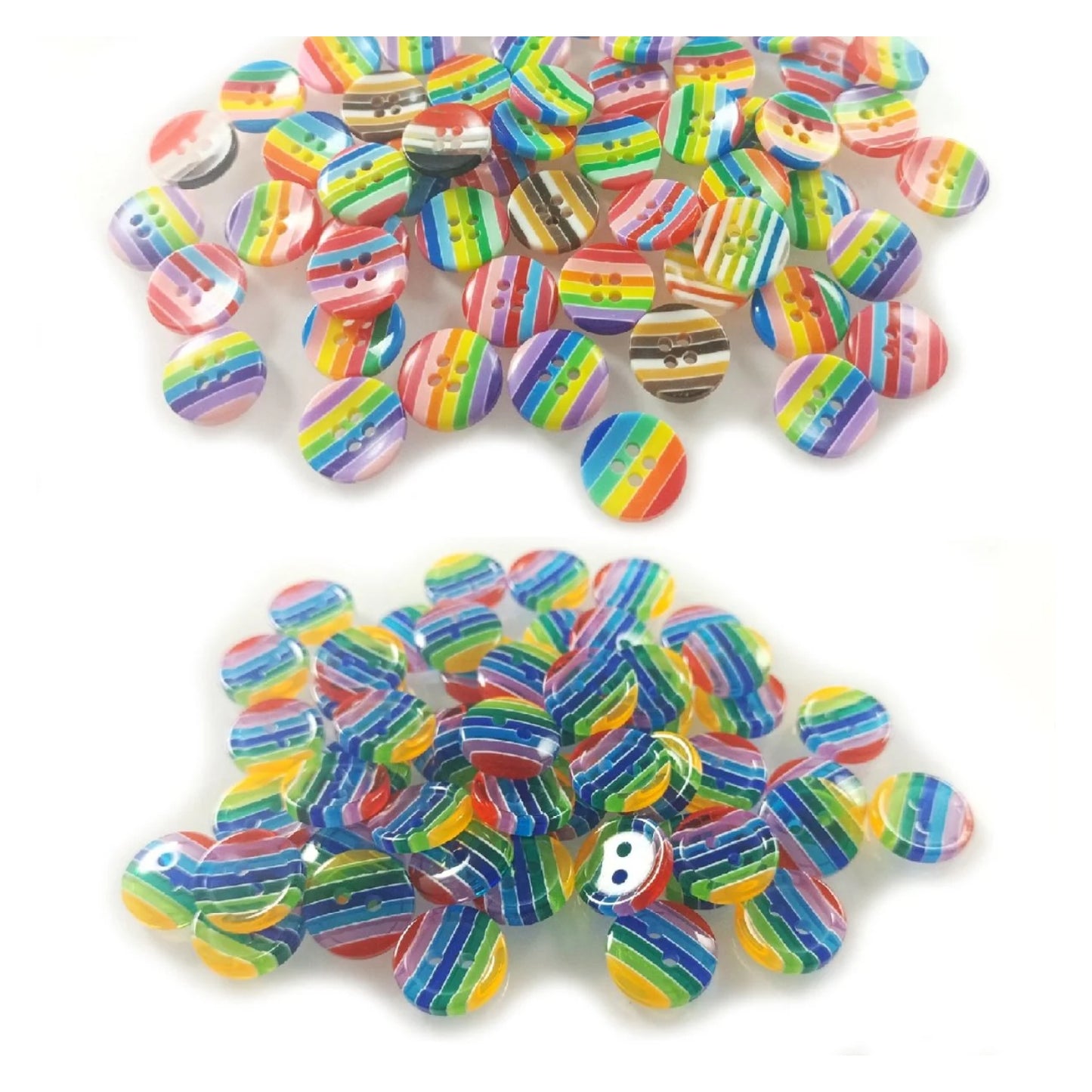 10/50pcs 12.5mm Mixed Resin Round Stripe Sewing Buttons For Cloth Needlework Flatback Scrapbooking Crafts - 10x Translucent - Asia Sell