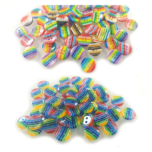 10/50pcs 12.5mm Mixed Resin Round Stripe Sewing Buttons For Cloth Needlework Flatback Scrapbooking Crafts - 10x Translucent - Asia Sell