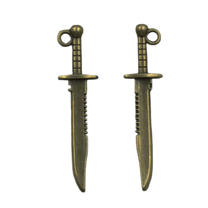 10/30pcs Charms Sword Dagger 43x10mm Antique Plated Pendants Making DIY Tibetan Jewellery | Bronze | Asia Sell