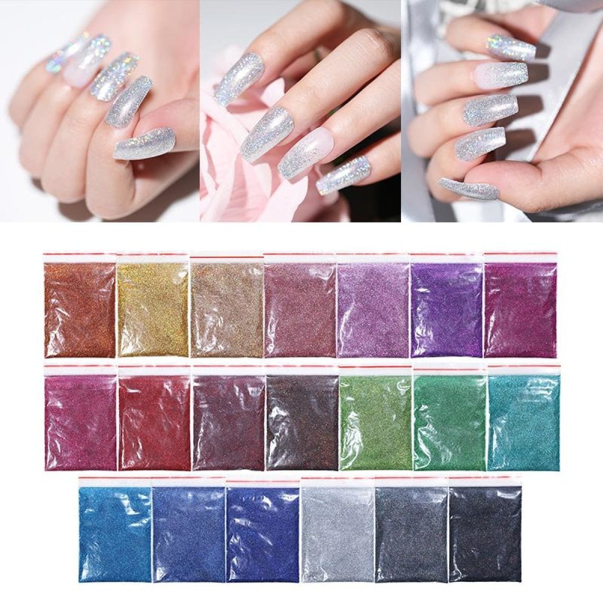 10g Holographic Nail Glitter Powder Nail Art Glitter Dust Nail Decorations - 17 - - Asia Sell