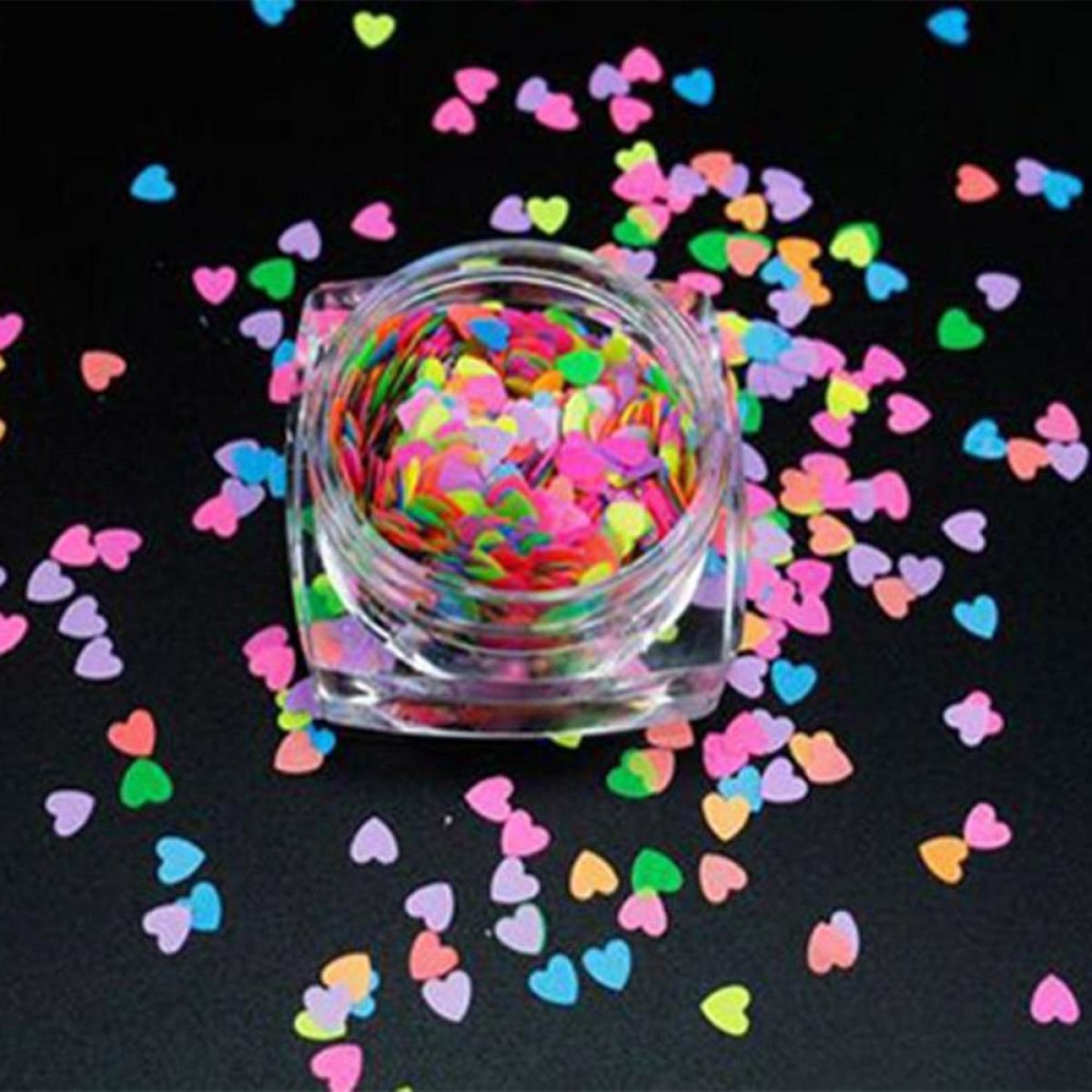 10g Neon Butterfly Glitter for Face Body Nail Art Neon Bright - Hearts - - Asia Sell