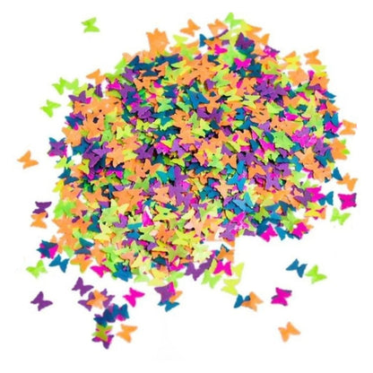 10g Neon Butterfly Glitter for Face Body Nail Art Neon Bright - Multicoloured - Asia Sell