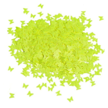 10g Neon Butterfly Glitter for Face Body Nail Art Neon Bright - Yellow - Asia Sell