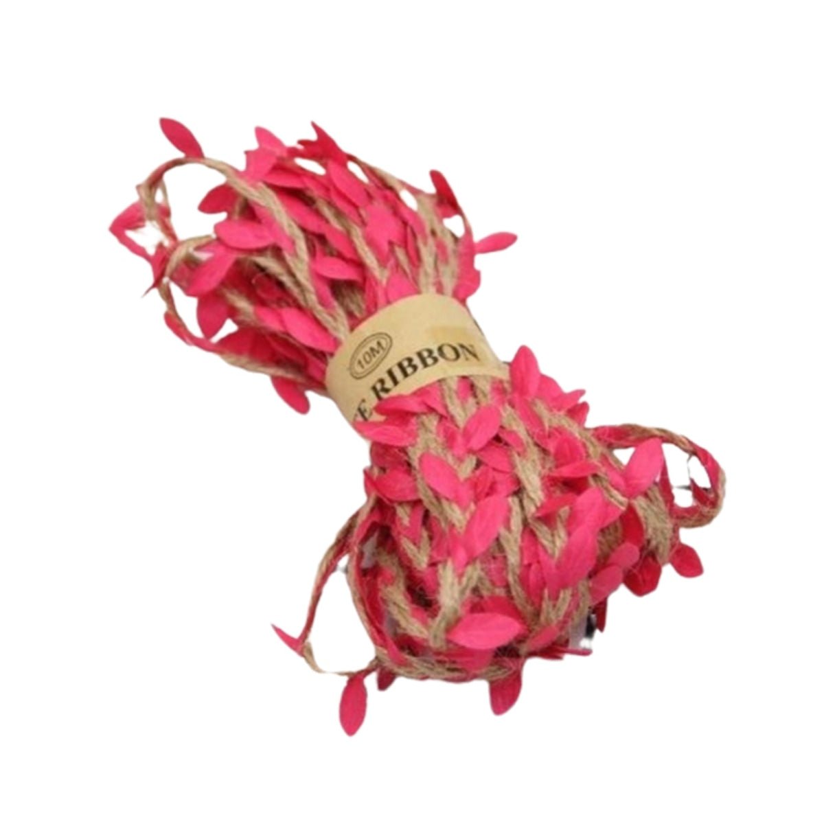 10m Artificial Vine Green Leaf Hessian Jute Twine Rope Vine Burlap Wedding Decoration Craft - Bright Pink - Asia Sell