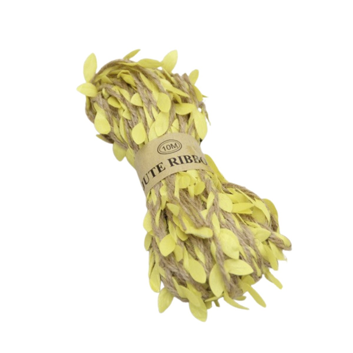 10m Artificial Vine Green Leaf Hessian Jute Twine Rope Vine Burlap Wedding Decoration Craft - Yellow - Asia Sell