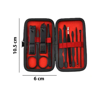 10pc Travel Nail Kit Clipper Set Tools Nail Clipper Manicure Nail Trimmer Pedicure Knife Ear Peeling Knife | Dimensions | Asia Sell