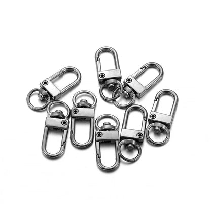 10pcs 12x33mm Keyring Clasp Gold Rhodium Metal Lobster Clasps Keyring Hooks For DIY Key Ring Chain Accessories Split - Gun Black - Asia Sell