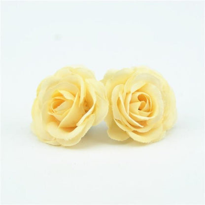 10pcs 2.5cm Mini Rose Cloth Artificial Flower For Wedding Party Home Decorations - Beige - - Asia Sell