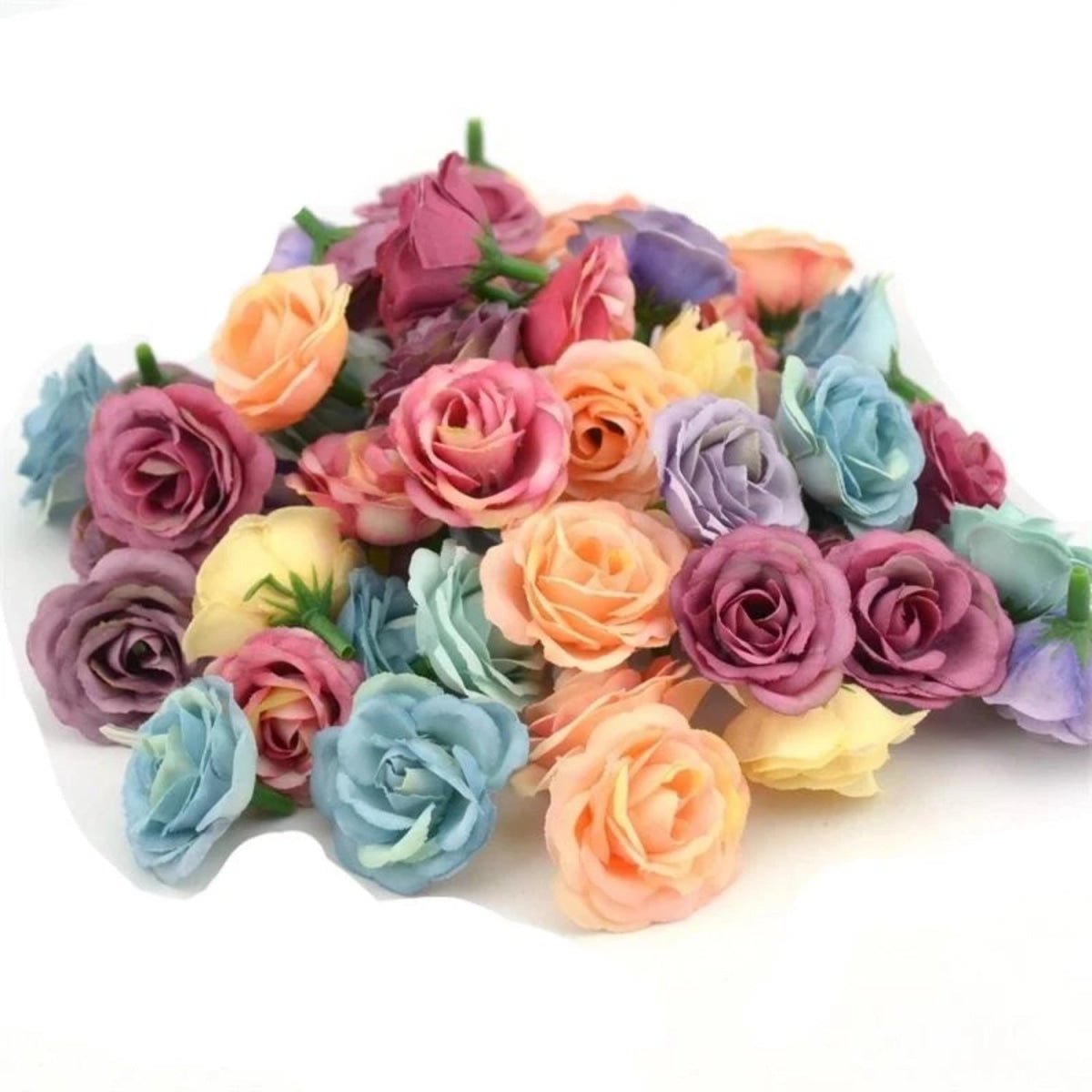 10pcs 2.5cm Mini Rose Cloth Artificial Flower For Wedding Party Home Decorations - Mixed colours - - Asia Sell