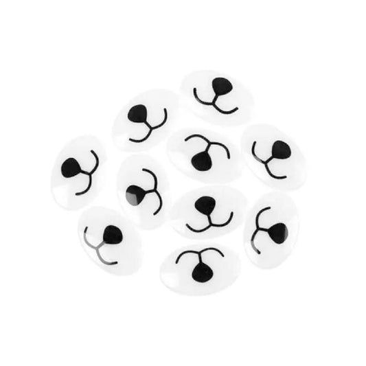 27mm Plastic Safety Dog Noses Teddy Noses for Scrapbooking Card Making White Oval Shape - 10 Pieces - Asia Sell