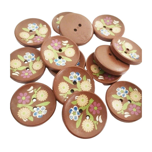 10pcs 30mm Colourful Tree Pattern Clothing Wooden Buttons 2 Hole Sewing Scrapbooking Craft DIY - - Asia Sell