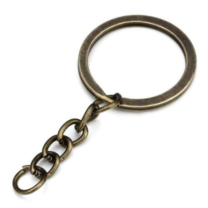 10pcs 30mm KC Gold Bronze Rhodium Keyring Keychain Split Ring Chain Key Rings Key Chains - Antique Bronze - Asia Sell