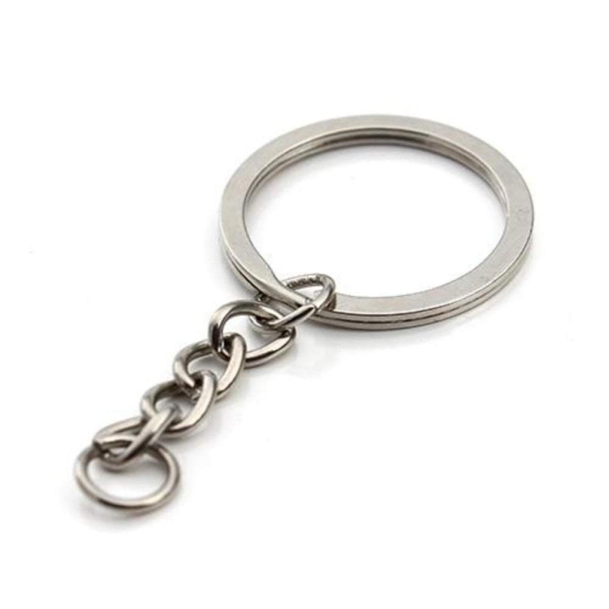 10pcs 30mm KC Gold Bronze Rhodium Keyring Keychain Split Ring Chain Key Rings Key Chains - Rhodium - Asia Sell