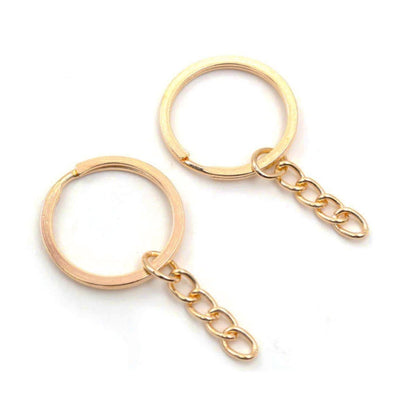 10pcs 30mm KC Gold Bronze Rhodium Keyring Keychain Split Ring Chain Key Rings Key Chains - Rhodium - Asia Sell