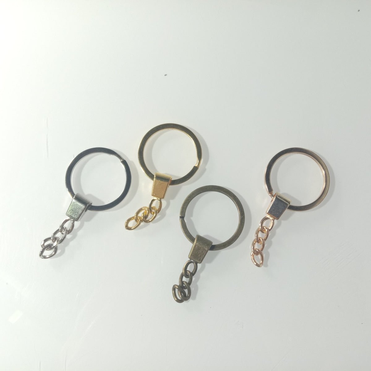 10pcs 30mm KC Gold Bronze Silver Rhodium Keyring Keychain Split Ring Chain Key Rings Key Chains - Gold - Asia Sell