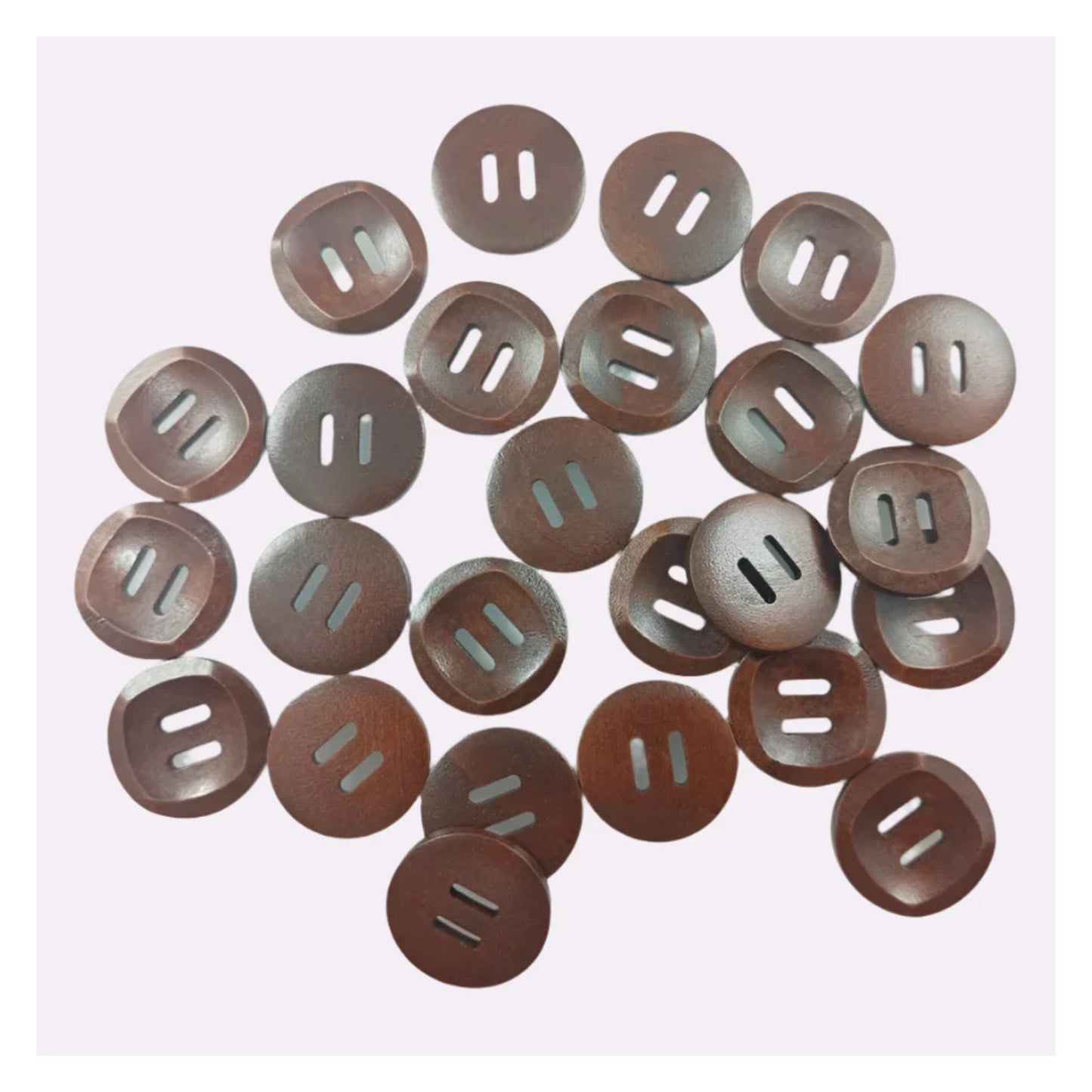 10pcs 30mm Slotted Curved Dark Coffee Brown Wooden Buttons Sewing Round Wood Button Clothes Handmade - Asia Sell