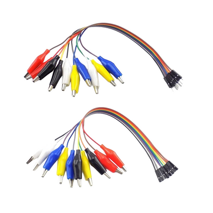 10pcs 35mm Alligator Clip 10 Pin Jumper Wire Male Female Test Lead Cable Probe - 10pcs Male 20cm