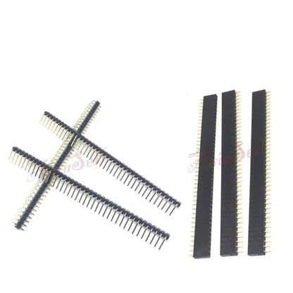 10pcs 40 Pin 1x40 Single Row Female Male 2.54mm Pitch Header Straight Right Angle Adapter - 10x Male Header - - Asia Sell