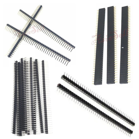 10pcs 40 Pin 1x40 Single Row Female Male 2.54mm Pitch Header Straight Right Angle Adapter - 10x Right Angle Male - - Asia Sell