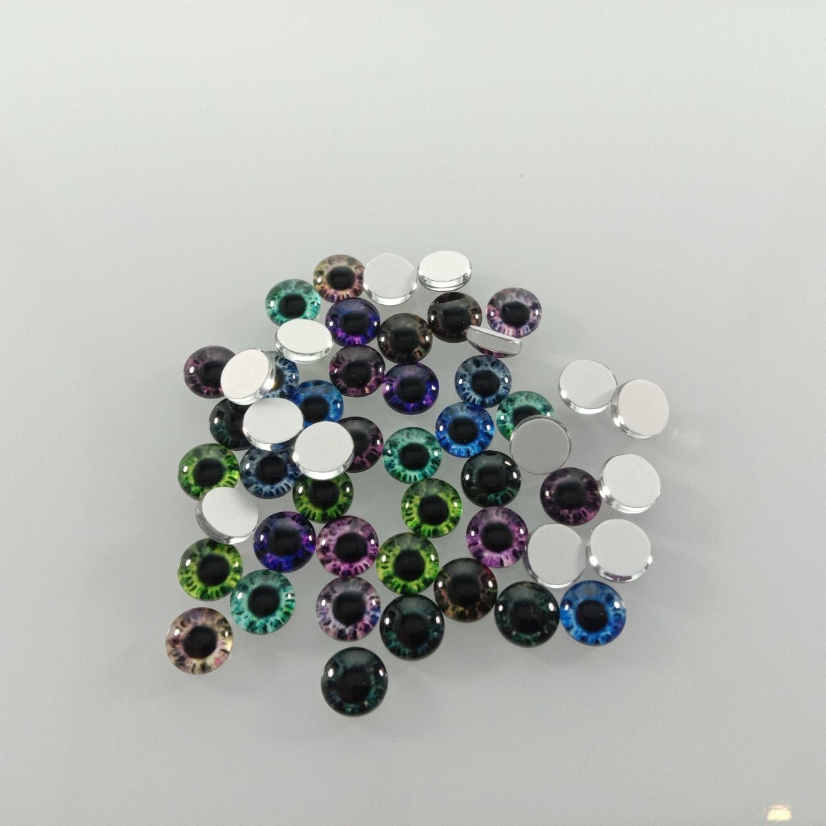 10pcs-50pcs 6mm-25mm Mixed Dragon Eyes Round Glass Cabochon Flatback Photo Cabochons Charm - 20mm 20pcs - Asia Sell