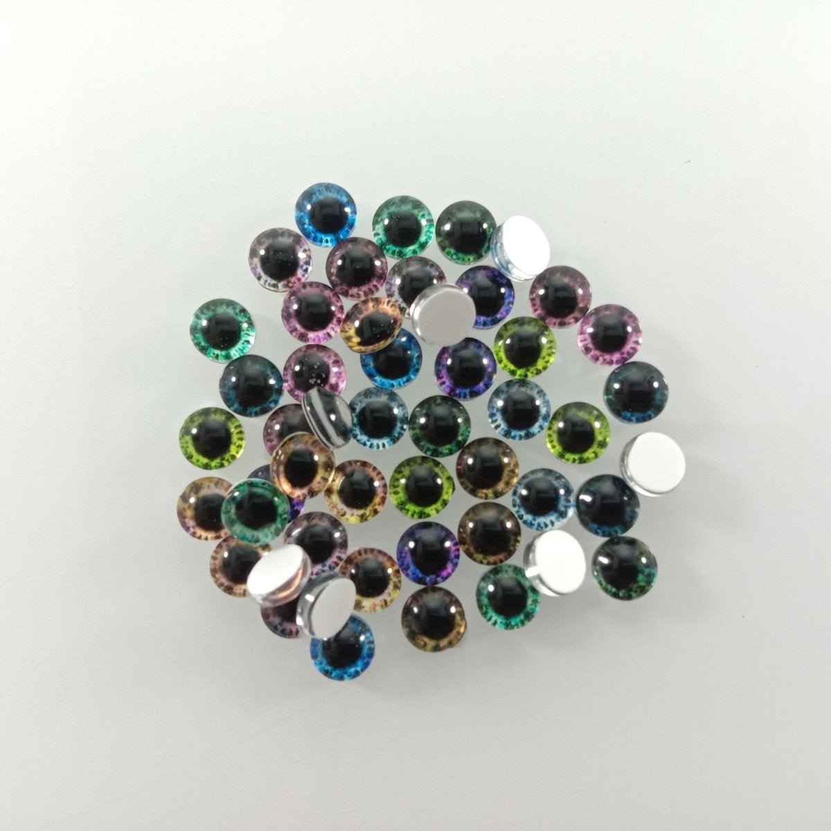 10pcs-50pcs 6mm-25mm Mixed Dragon Eyes Round Glass Cabochon Flatback Photo Cabochons Charm - 20mm 20pcs - Asia Sell