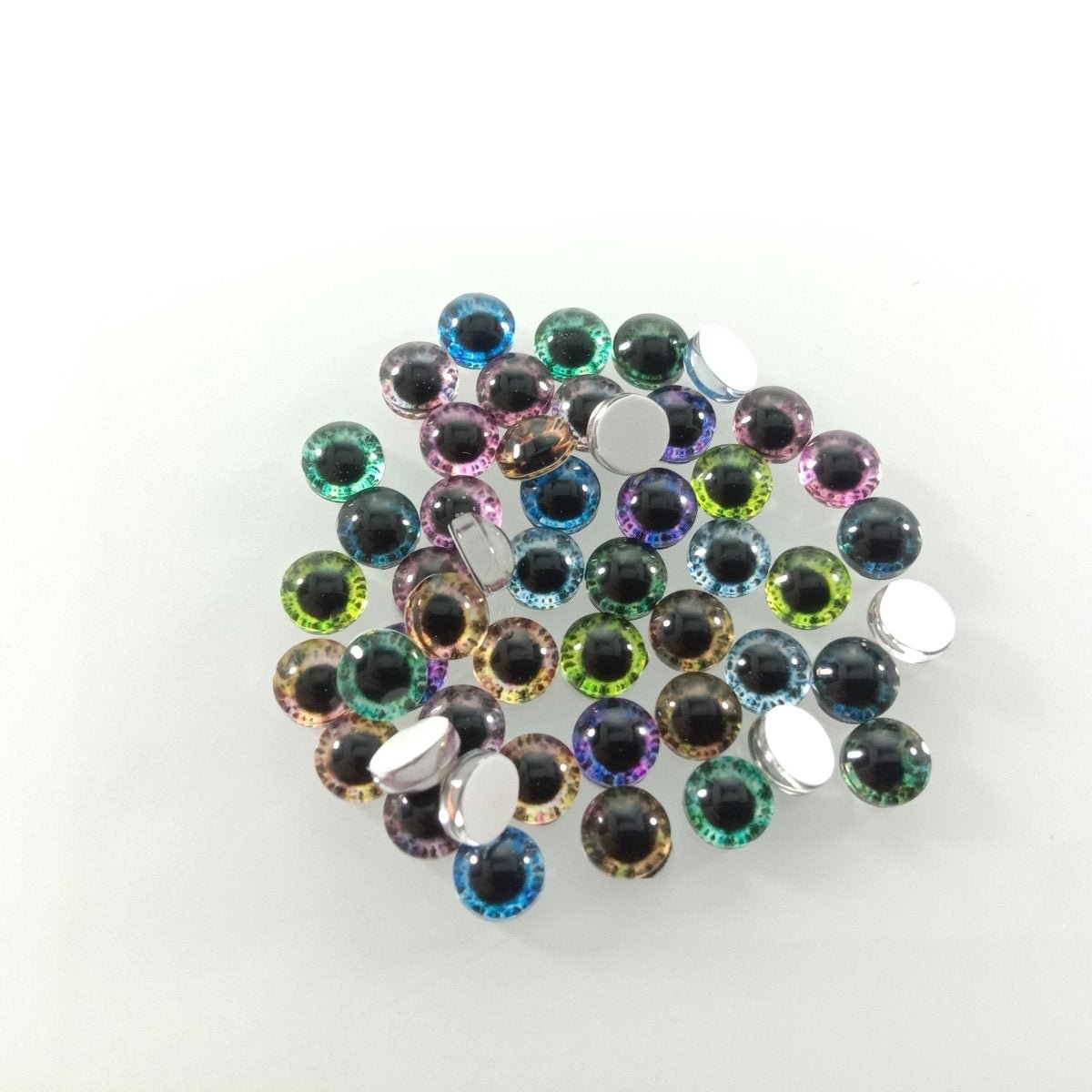 10pcs-50pcs 6mm-25mm Mixed Dragon Eyes Round Glass Cabochon Flatback Photo Cabochons Charm - 20mm 20pcs - Asia Sell