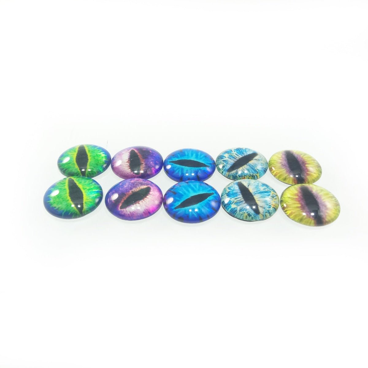 10pcs 6mm 8mm 10mm 12mm Glass Eyes Cabochon Lizard Cat Frog Animal Flat Dome Eye - 6mm - 24. Mixed Set 1 - Asia Sell