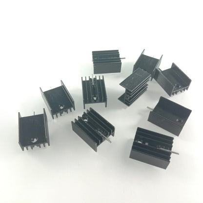 10pcs Black 10x15x20mm Triode Aluminium Heat Sink TO-220 TO220 Transistor - - Asia Sell