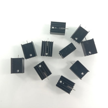 10pcs Black 10x15x20mm Triode Aluminium Heat Sink TO-220 TO220 Transistor - - Asia Sell