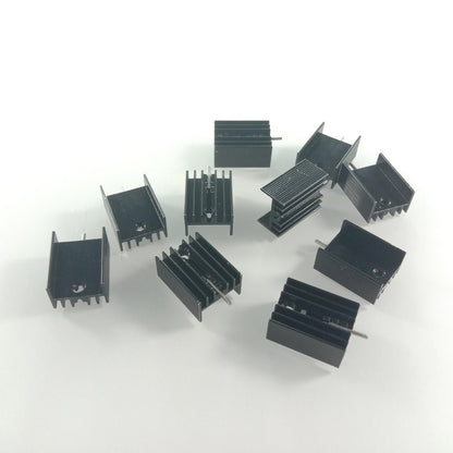 10pcs Black 10x15x20mm Triode Aluminium Heat Sink TO-220 TO220 Transistor - - Asia Sell