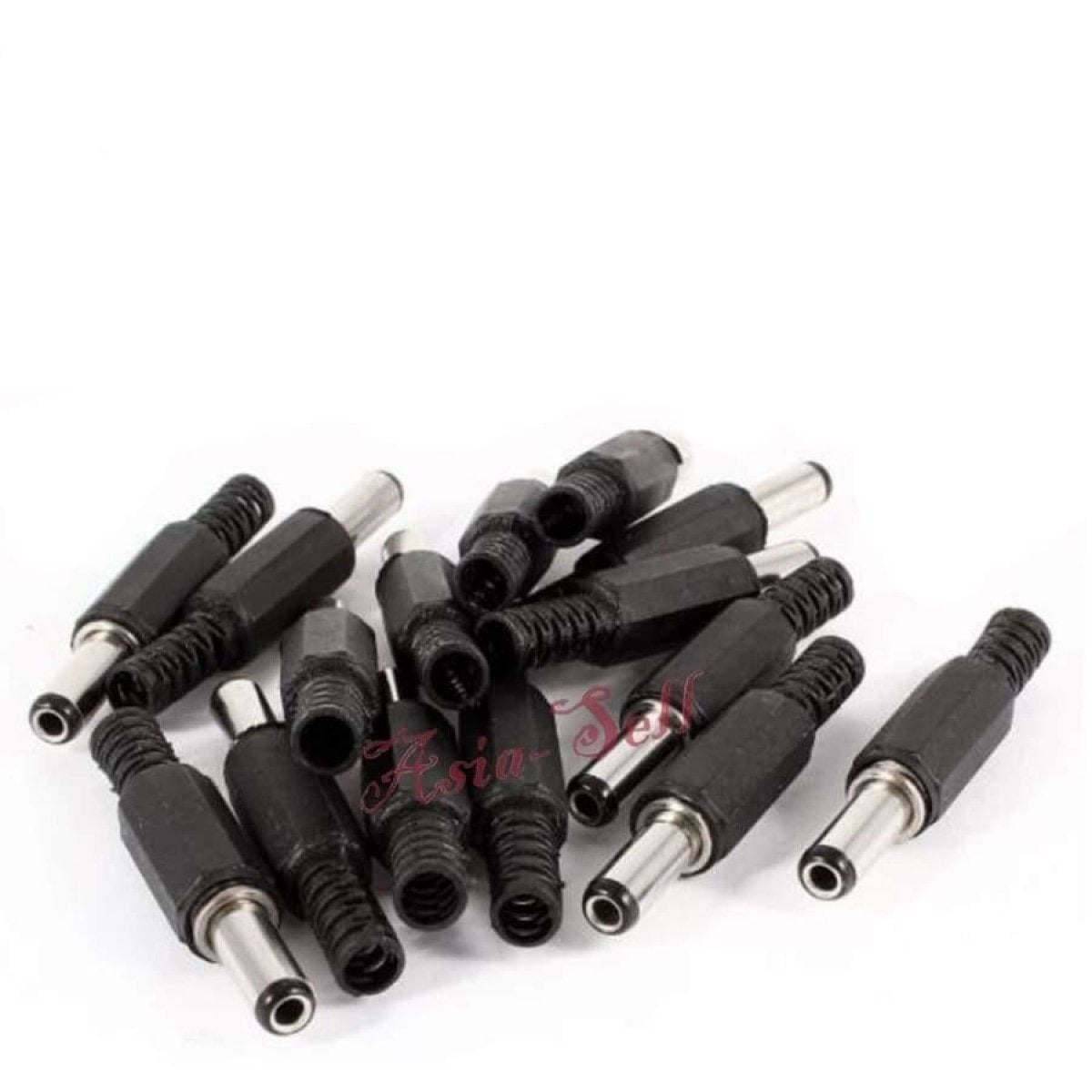 10pcs DC 5.5x2.1mm Power Cable Male Plug 14mm Shaft Connector Adaptor Plastic - Asia Sell