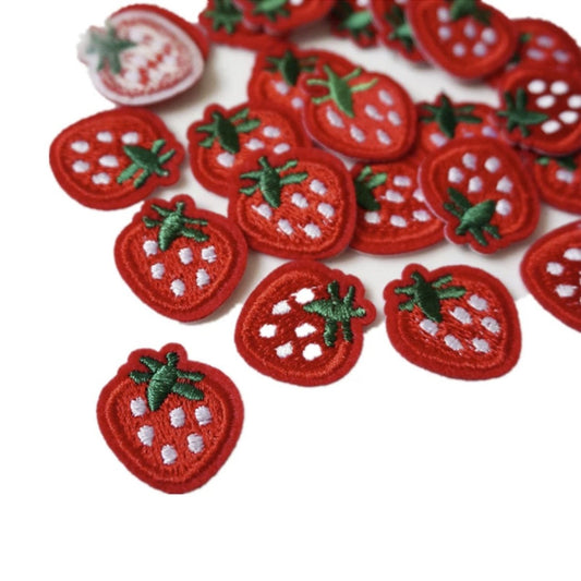 10pcs Embroidered Sewing Iron On Strawberry Clothing Patches Plants Badge Bag Jeans Shapes - - Asia Sell