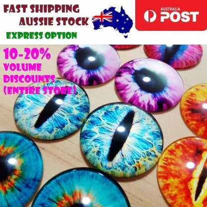 10pcs Glass Eyes Cabochons Cabochon 30mm As Pictured - Asia Sell