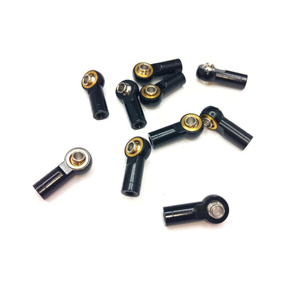 10pcs M3 19.5mm CCW Link End Holder Ball Head Tie Rod Counter-Clockwise Aluminium Black - Asia Sell