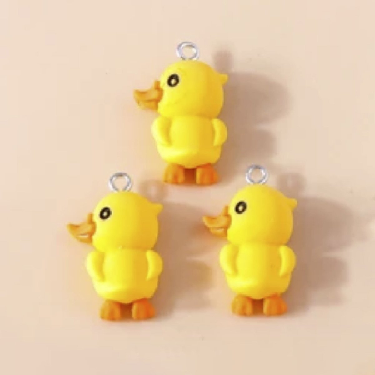 10pcs Miniature Mini Garden Animal Figurines Charms with Loop Pendant Craft - Flatback Yellow Ducks - Asia Sell