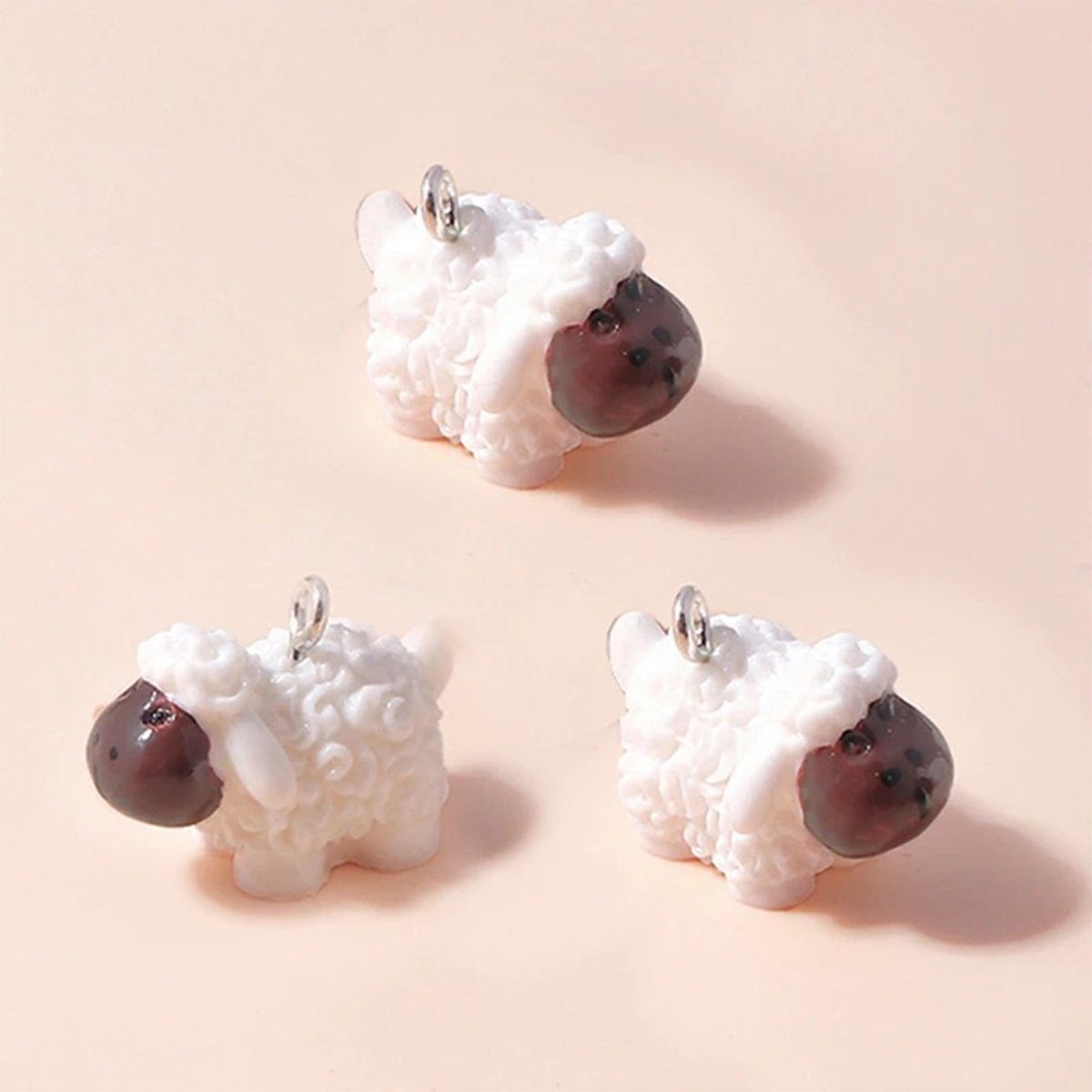 10pcs Miniature Mini Garden Animal Figurines Charms with Loop Pendant Craft - Sheep - Asia Sell