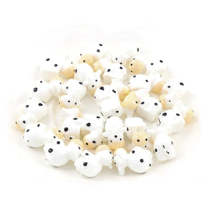 10pcs Miniature Mini Garden Cow Rabbit Snail Unicorn Animal Figurines Craft Set B - White Cows - - Asia Sell