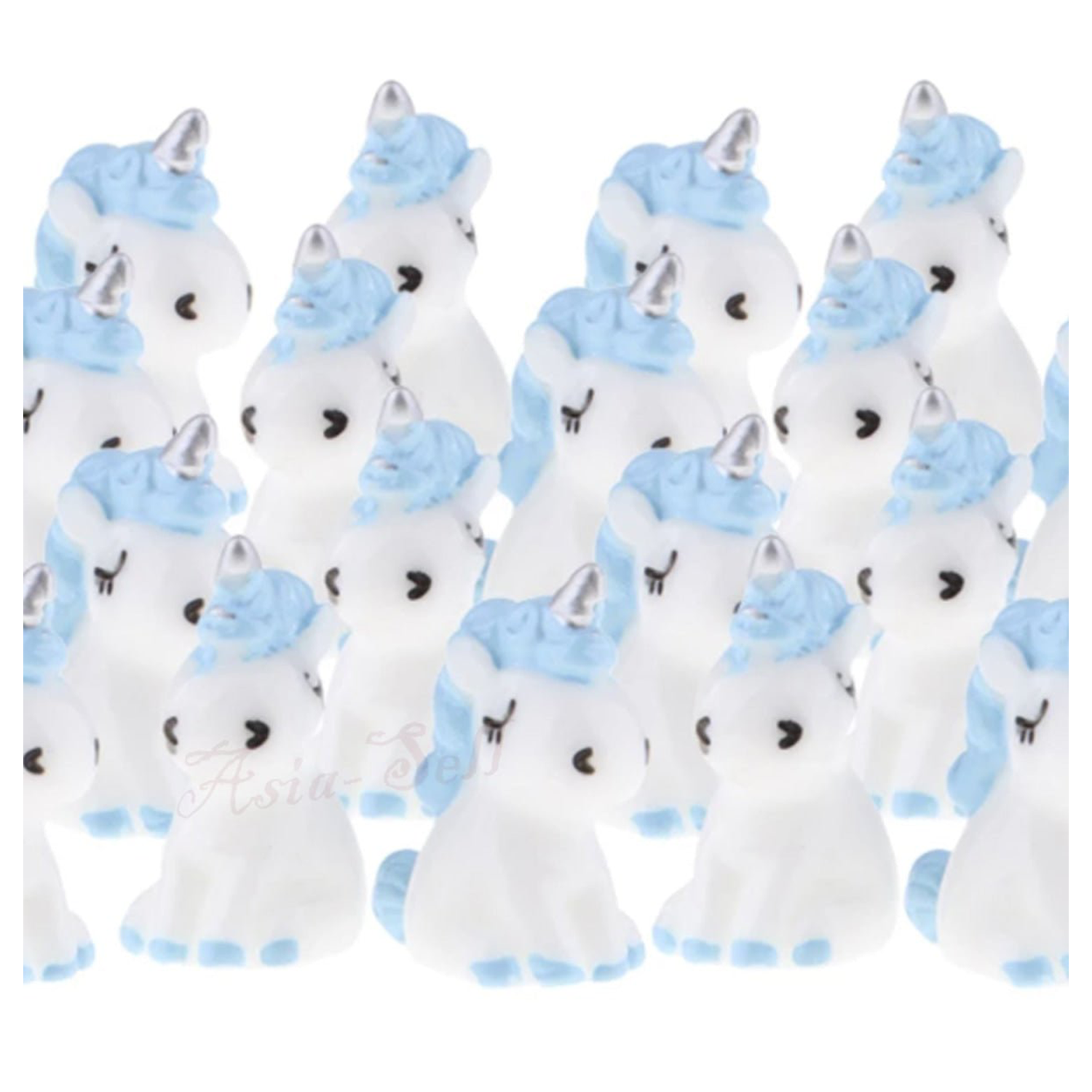 10pcs Miniature Mini Garden Cow Rabbit Turtle Duck Animal Figurines Craft Toys - Blue Unicorns 24x21mm - Asia Sell